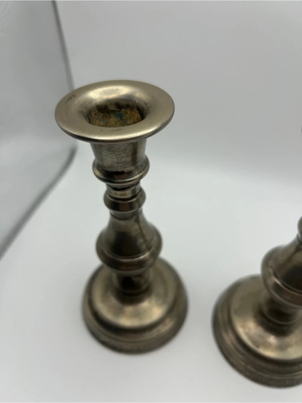 Vintage English Silver Plated Candlestick Holder Pair